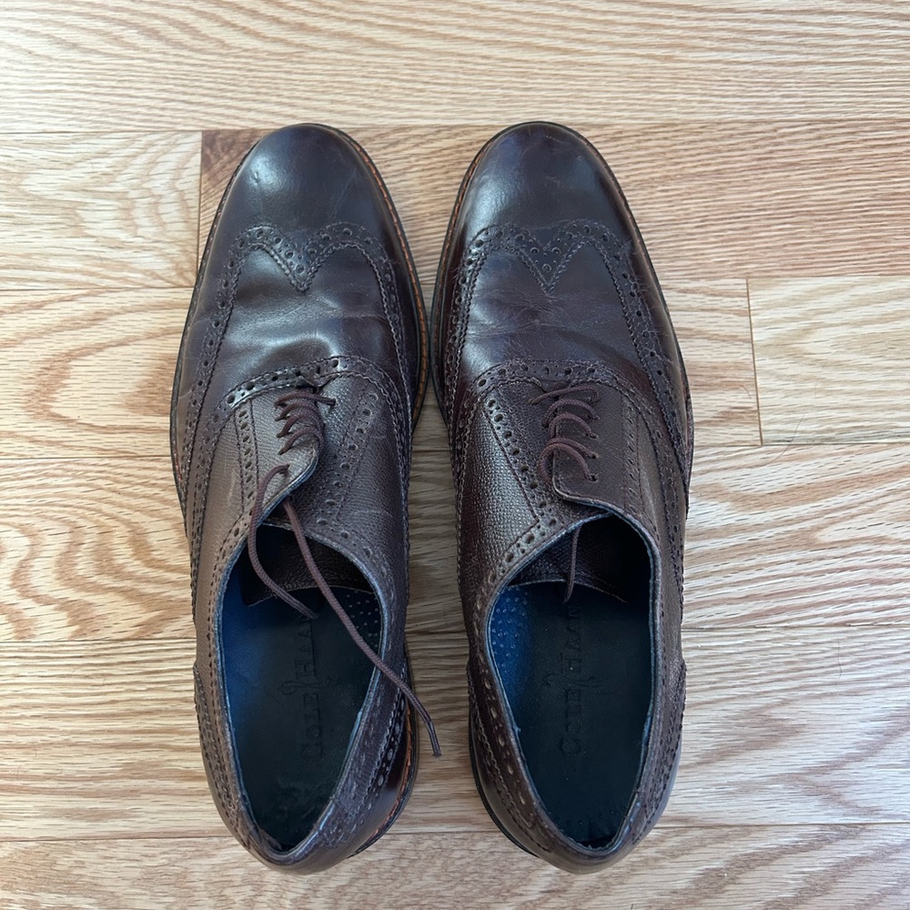 Cole Haan Men's Brown Leather Wingtip Shoes